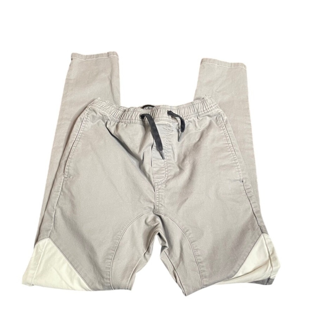 Zanerobe Mens Jogger Pants Grey Cotton Blend Drawstring Waist Casual Size Medium